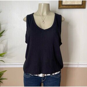 American Eagle Women's Basic Essential Black Ribbed Tank Top